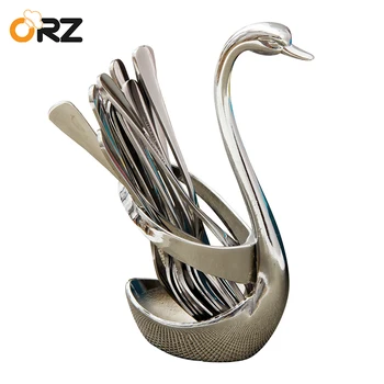 ORZ 13PCS Swan Dinnerware Set Coffee Tea Fruit Dessert Scoop Fork With Holder Stainless Steel Wedding Party Tableware Sets Gift
ORZ 13PCS Swan Dinnerware Set Coffee Tea Fruit Dessert Scoop Fork With Holder Stainless Steel Wedding Party Tableware Sets Gift