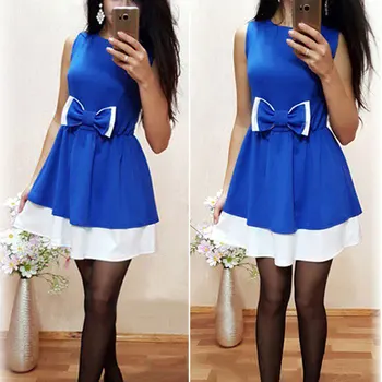 Nice Summer Women Dresses Casual Beach Party Dress Bow Tie Ruffle Sleeveless Sundress Female Fashion Mini Sexy Dresses 7Q1843
Nice Summer Women Dresses Casual Beach Party Dress Bow Tie Ruffle Sleeveless Sundress Female Fashion Mini Sexy Dresses 7Q1843