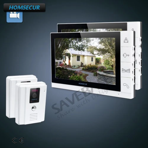 HOMSECUR 2V2 Set +9" Video Door Phone Intercom System+One Button Unlock for Home Security
HOMSECUR 2V2 Set +9" Video Door Phone Intercom System+One Button Unlock for Home Security