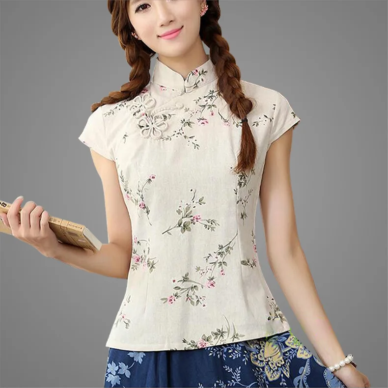 New Arrival Multicolor Ladies' Cotton Linen Short Sleeve Shirt Floral Blouse Chinese Novelty Women's Silm Tops S -XXL WN854
New Arrival Multicolor Ladies' Cotton Linen Short Sleeve Shirt Floral Blouse Chinese Novelty Women's Silm Tops S -XXL WN854
