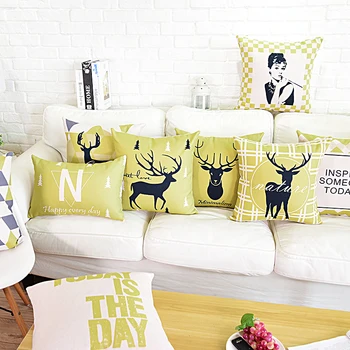 Nordic Yellow Green Deer Cushion Cover Home Decor Geometric Pillow Cover Audrey Hepburn Pillowcase Decorative Sofa Pillowsham
Nordic Yellow Green Deer Cushion Cover Home Decor Geometric Pillow Cover Audrey Hepburn Pillowcase Decorative Sofa Pillowsham