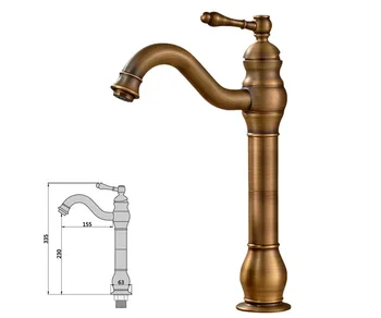 Basin Faucets Antique 1 Lever Hole basin faucet Plus High basin plus high hot and cold copper full of European Faucet
Basin Faucets Antique 1 Lever Hole basin faucet Plus High basin plus high hot and cold copper full of European Faucet