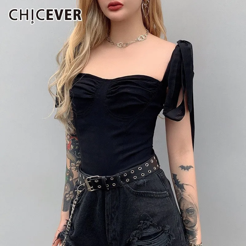 CHICEVER Sexy Camis Tops For Women Lace Up Sleeveless Off Shoulder Slim Crop Top Clothing Vest Female Fashion New 2019 Summer
CHICEVER Sexy Camis Tops For Women Lace Up Sleeveless Off Shoulder Slim Crop Top Clothing Vest Female Fashion New 2019 Summer