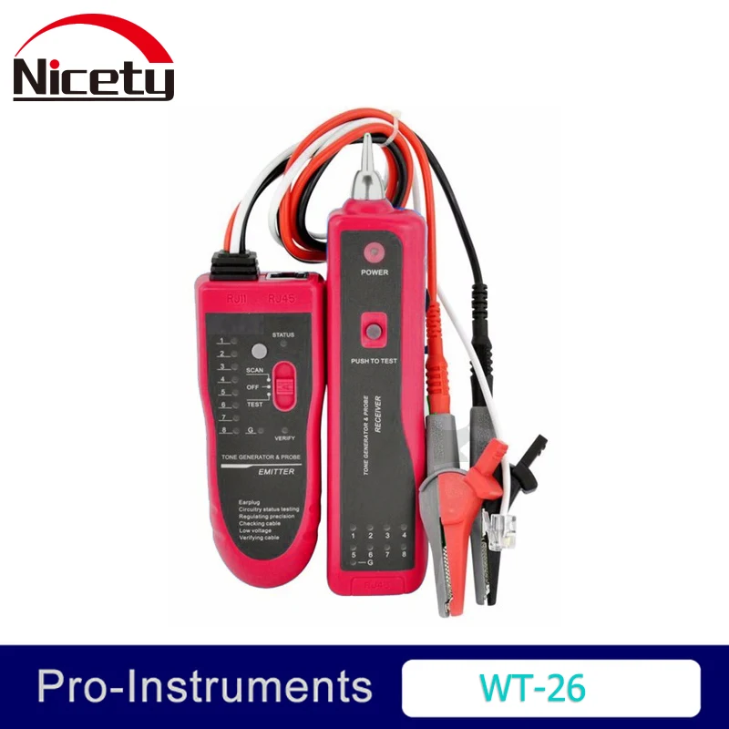 NICETY WT-26 RJ11 RJ45 Telephone Wire Tracker Toner Ethernet LAN Network Cable Tester Detector Line Finder Null
NICETY WT-26 RJ11 RJ45 Telephone Wire Tracker Toner Ethernet LAN Network Cable Tester Detector Line Finder Null