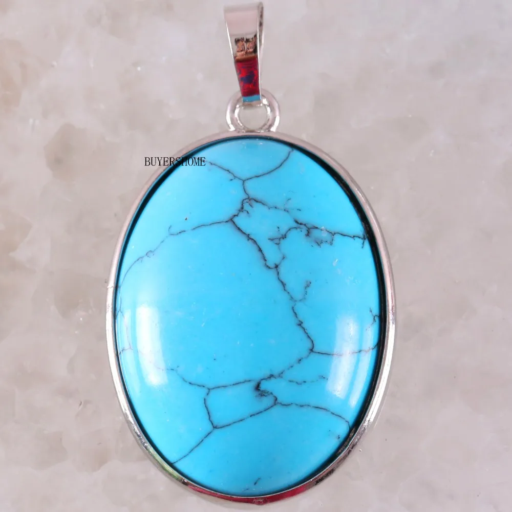 Oval 35x25MM Natural Stone Beads Blue Howlite Pendant Fit Necklace For Girls Women Jewelry Gift K661 
Oval 35x25MM Natural Stone Beads Blue Howlite Pendant Fit Necklace For Girls Women Jewelry Gift K661
