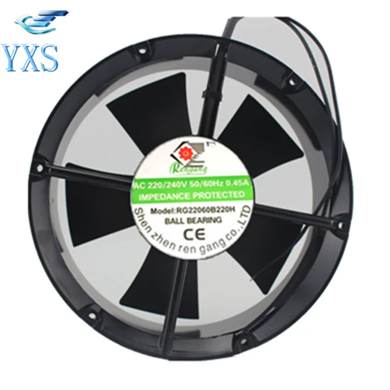 RG22060B220H AC 220V 240V 0.45A 50/60HZ 2 Wires 22060 22cm 220*220*60mm Axial Computer Cooling Fan
RG22060B220H AC 220V 240V 0.45A 50/60HZ 2 Wires 22060 22cm 220*220*60mm Axial Computer Cooling Fan