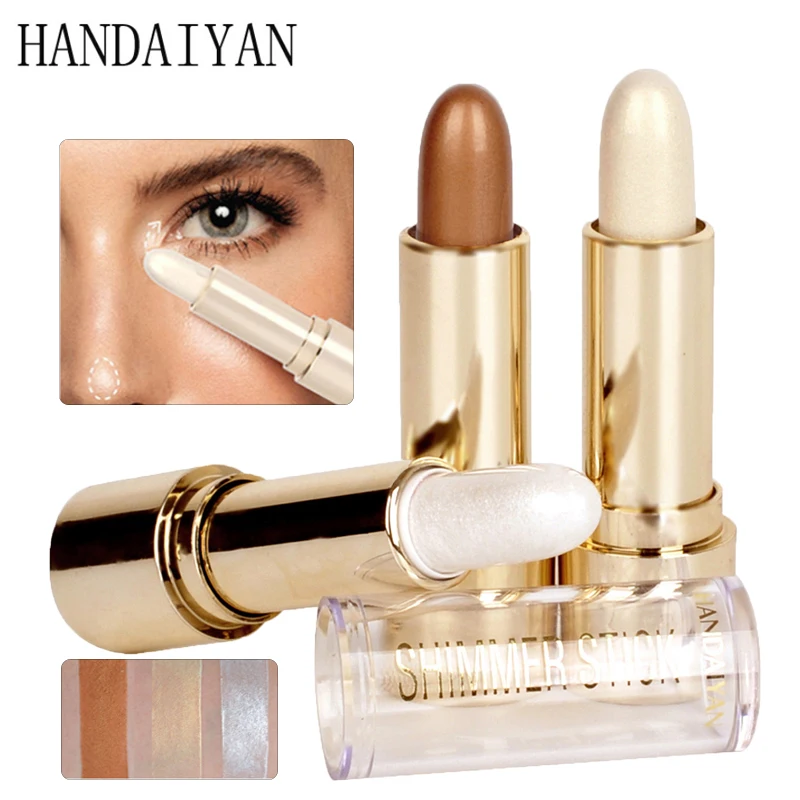 

HANDAIYAN Face Makeup Foundation Highlighter Stick Concealer Cream Shimmer Illuminating Highlight Shimmer Contour Bronzing Cream