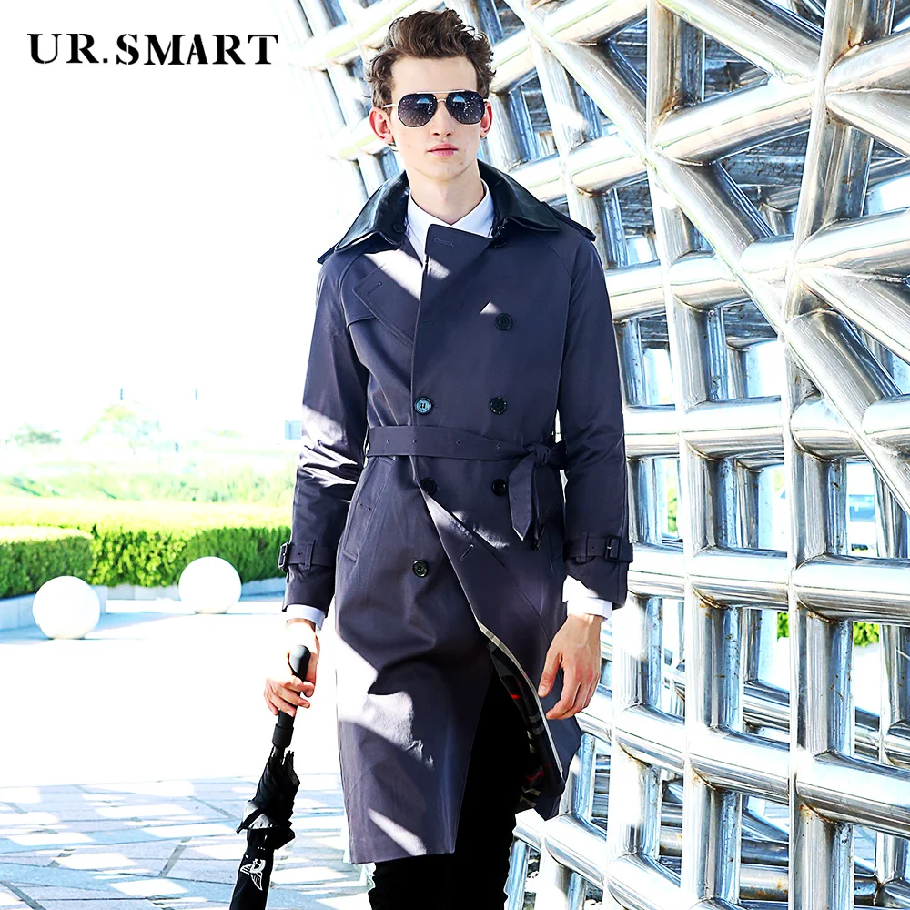 URSMART European and American fashion trench coat he defeated the double-breasted long double male tide brought men's windbreak
URSMART European and American fashion trench coat he defeated the double-breasted long double male tide brought men's windbreak