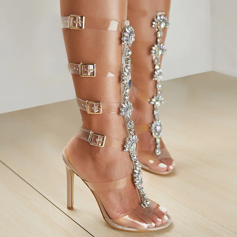 Design Rhinestone PVC Transparent Stiletto Sandals Shoes Crystal T-Strap Lady High Heels Shoes Sexy Women Party Shoes
Design Rhinestone PVC Transparent Stiletto Sandals Shoes Crystal T-Strap Lady High Heels Shoes Sexy Women Party Shoes