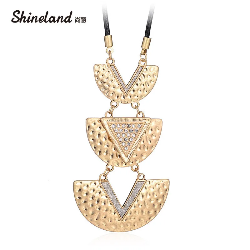 Shineland Vintage Collier Femme Geometric V Shaped Gold Silver Color Crystal Pendant&Necklace PU Leather/Snake Chain for Women
Shineland Vintage Collier Femme Geometric V Shaped Gold Silver Color Crystal Pendant&Necklace PU Leather/Snake Chain for Women