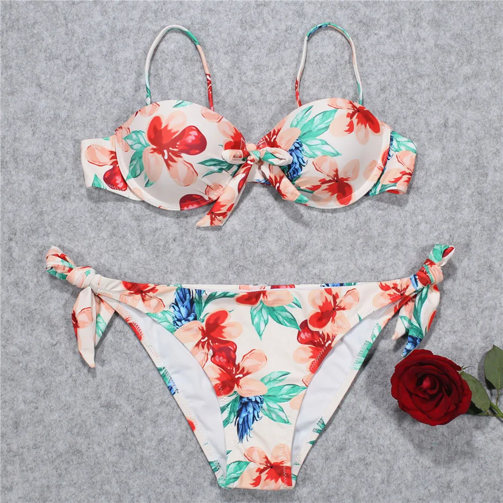 Women Flowers Printed Strap Bow Split Bikini Set Female Swimsuit Bather Suit Swimwear Plavky Tankini Biquini Maillot Bra De Bain
Women Flowers Printed Strap Bow Split Bikini Set Female Swimsuit Bather Suit Swimwear Plavky Tankini Biquini Maillot Bra De Bain