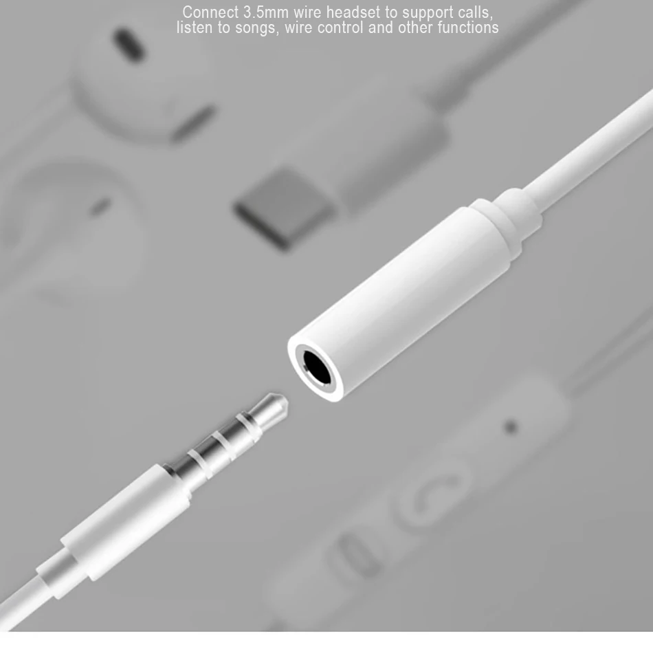 !ACCEZZ USB Type C To 3.5mm Audio Adapter For Huawei Mate 10 Pro Xiaomi 6 5 Mix 2 Calling Listening Earphone Connector Aux Cable (7)