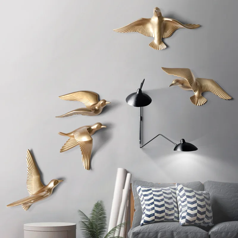 

5pcs/set Creative 3D Resin bird Home Decoration decor wall stickers decoration Furnishings The dove of peace for European mascot