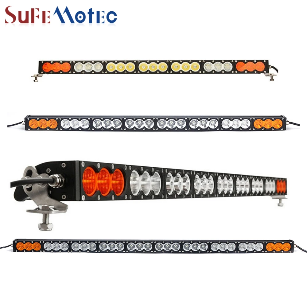 

SufeMotec 300W 270W Led Light Bar High Power Single Row Fog Lamp for OffRoad Truck SUV 4WD Combo White Amber Driving Headlight