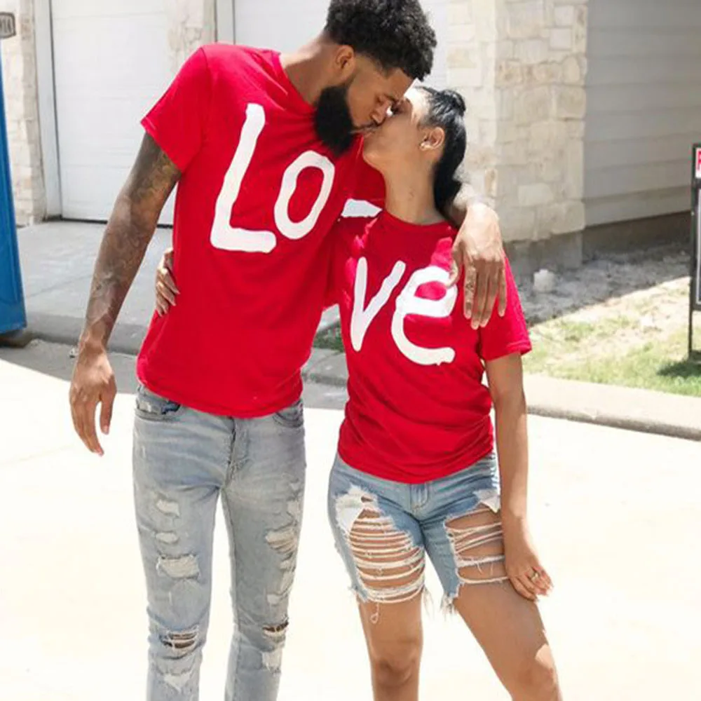 Harajuku Love Printed Couple T shirt Summer Round Neck Short Sleeve Lover Tee Tops Streetwear Love Gift Clothing For Ladies
Harajuku Love Printed Couple T shirt Summer Round Neck Short Sleeve Lover Tee Tops Streetwear Love Gift Clothing For Ladies