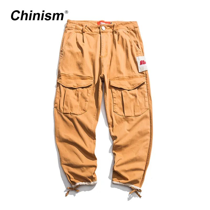 CHINISM большой карман сбоку Исправлена штаны карго Новинка 2019 Swag молнии хип хоп