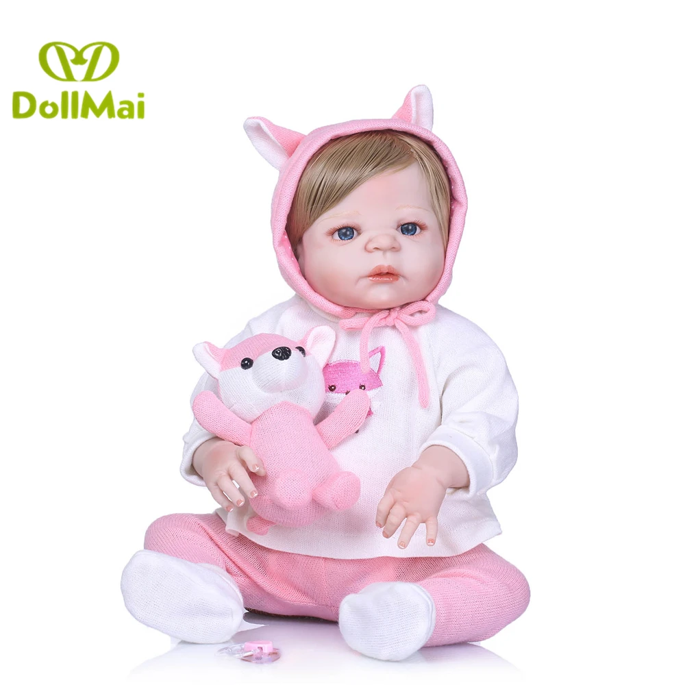 Kawaii Fox baby reborn 57 см полный Силиконовый реборн Детские куклы Настоящий