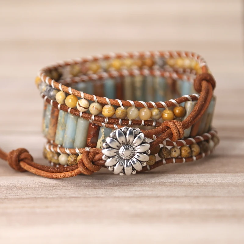 Boho Bracelet Unique Tube Shape Natural Stone 3 Layers Leather Wrap Bracelets Bohemian Women Statement Bracelet Dropshipping
Boho Bracelet Unique Tube Shape Natural Stone 3 Layers Leather Wrap Bracelets Bohemian Women Statement Bracelet Dropshipping