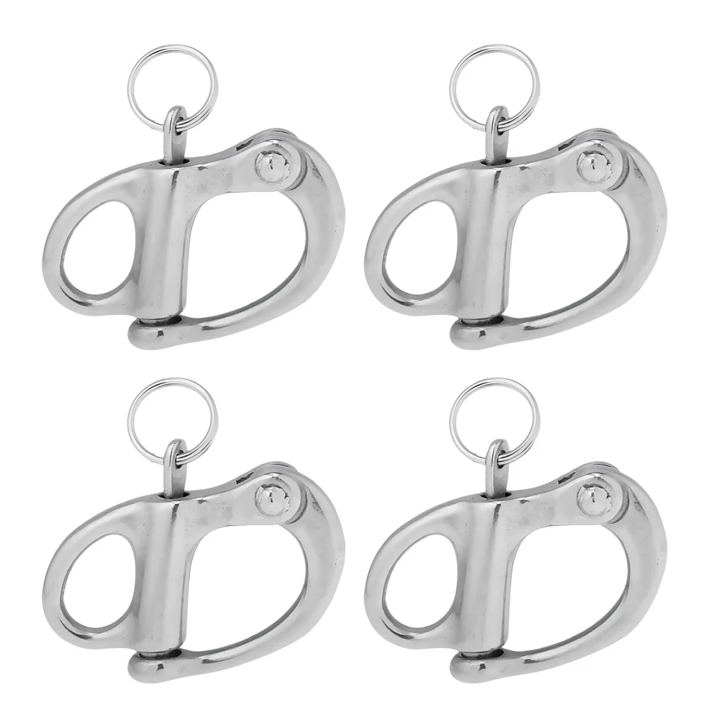 4 Pieces 32mm 304 Stainless Steel Swivel Snap Shackle for Kayak Canoe Baot Yacht