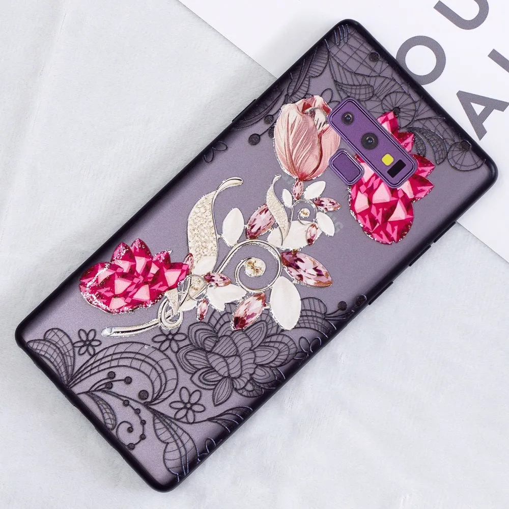 3D Diamond Lace Flower Case For SAMSUNG Note 9 S9 S8 Plus S7 Edge A6 A8 J4 J6 Plus 2018 A3 A5 J3 J5 J7 2017 J310 J510 A510 Cover (20)