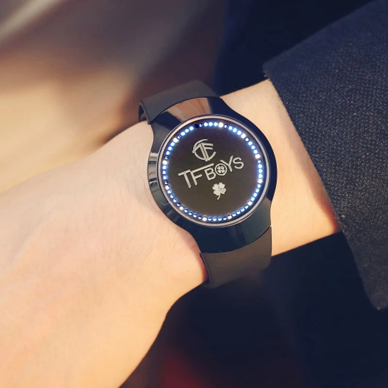 Top Luxury Blue LED Luminous Touch Screen Watch Men Smart Electronics Digital Rubber Band One Piece TFBoys Clocks Gifts Ulzzang 201 (81)