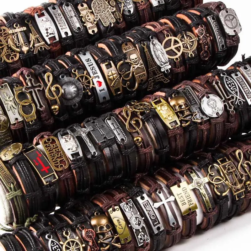 Fashion Hot Bracelet 50/pcs Men's and Women's Punk Bracelet Original Works Vintage Style Bracelet Wholesale
Fashion Hot Bracelet 50/pcs Men's and Women's Punk Bracelet Original Works Vintage Style Bracelet Wholesale