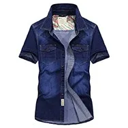 Summer-New-Shirt-Men-Casual-Denim-Shirts-Short-Sleeve-Thin-Tops-Blue-Plus-Size-S-4XL