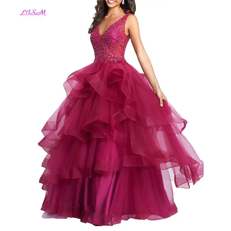 LISM Hot Selling Tiered Long Organza Ball Gown with Beadings Sexy Ruched Backless Pageant Dress robe de soiree longue 2018
LISM Hot Selling Tiered Long Organza Ball Gown with Beadings Sexy Ruched Backless Pageant Dress robe de soiree longue 2018