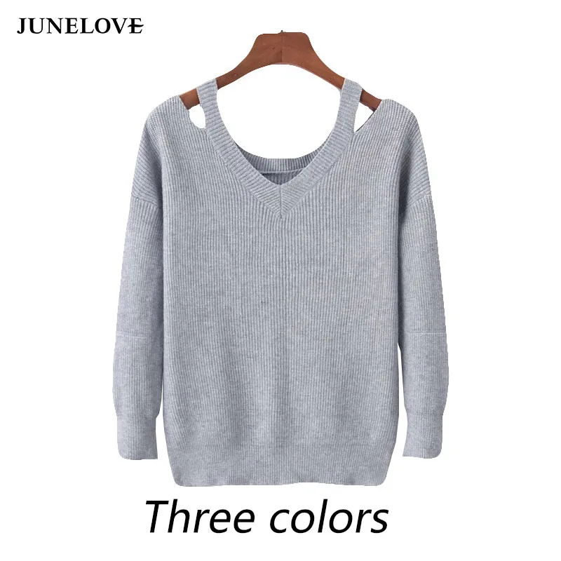 JuneLove Sueter Mujer 2019 Autumn Deep Neck Hollow Out Sexy Sweater Women Casual Solid Korean Pullover Female Knitwear
JuneLove Sueter Mujer 2019 Autumn Deep Neck Hollow Out Sexy Sweater Women Casual Solid Korean Pullover Female Knitwear