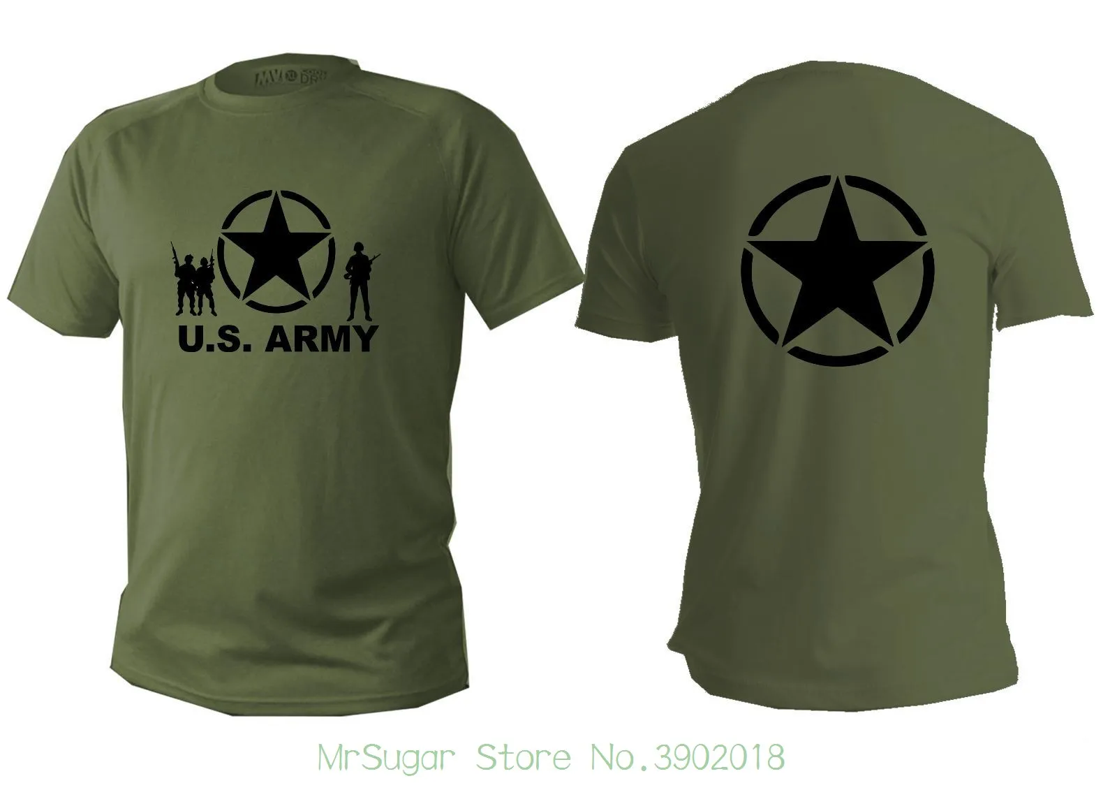 T Shirt Mens Dry Fit Short Sleeve Green Olive Us Army Military Man Usa Shir...