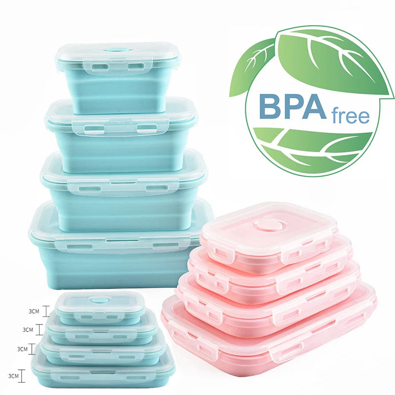 Silicone Collapsible Bento Lunch Box Silicone Food Box Food Storage Containers Keeping Fresh Microwave Dishwasher Safe
Silicone Collapsible Bento Lunch Box Silicone Food Box Food Storage Containers Keeping Fresh Microwave Dishwasher Safe