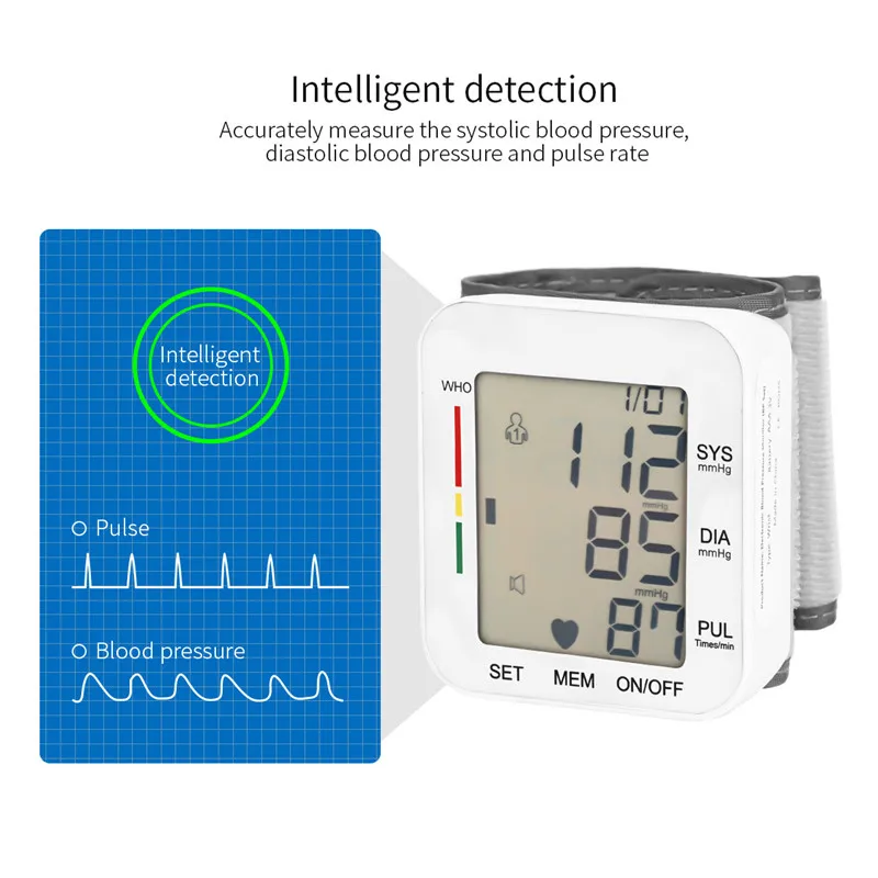 Automatic LCD Digital Upper Arm Wrist Electronic Blood Pressure Monitor Heartbeat Test Health Care Meter with Voice Broadcast 37
Automatic LCD Digital Upper Arm Wrist Electronic Blood Pressure Monitor Heartbeat Test Health Care Meter with Voice Broadcast 37