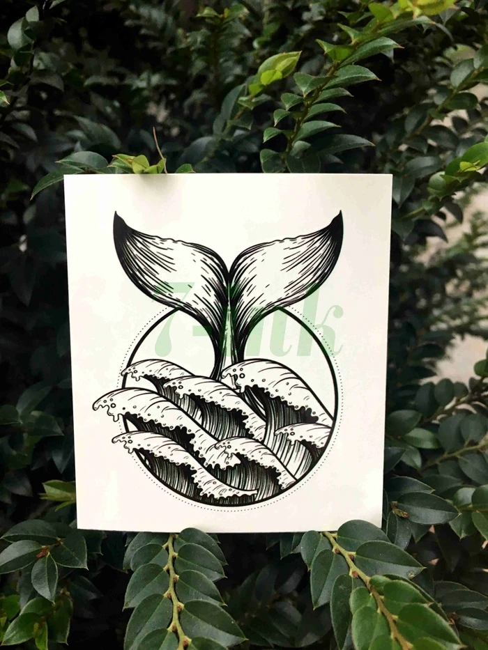 Waterproof Temporary Tattoos sticker Needle painting Whale's tail Waves tatto Water Transfer fake flash tatoo for woman man
Waterproof Temporary Tattoos sticker Needle painting Whale's tail Waves tatto Water Transfer fake flash tatoo for woman man