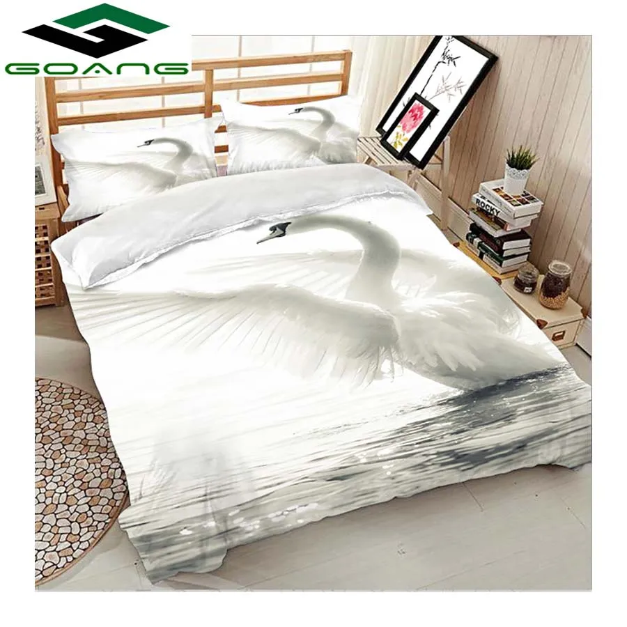 GOANG super king size bedding sets bed sheet duvet cover pillow case 3d digital printing Beautiful white swan Home textiles
GOANG super king size bedding sets bed sheet duvet cover pillow case 3d digital printing Beautiful white swan Home textiles