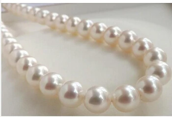 

HUGE natural 10-11MM PERFECT ROUND SOUTH SEA GENUINE WHITE PEARL NECKLACE 18" Lovely Women's Wedding Jewelry Pretty!