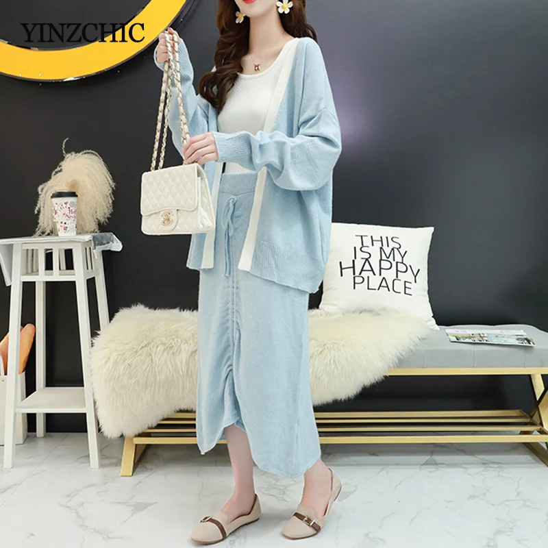 Autumn Woman Knitted Two-pieces Sets Solid Open Stitch + Loose Skirt Suit for Woman Casual Female Warm Sets Winter
Autumn Woman Knitted Two-pieces Sets Solid Open Stitch + Loose Skirt Suit for Woman Casual Female Warm Sets Winter