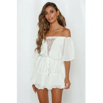 Off Shoulder Lace Patchwork Elastic Womens Beach Holiday Jumpsuit Ladies Summer Mini Playsuit
Off Shoulder Lace Patchwork Elastic Womens Beach Holiday Jumpsuit Ladies Summer Mini Playsuit