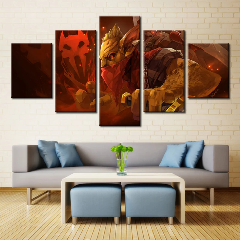 New 5 Pieces/set Canvas Art Paintings Panel Dota 2 The Family Decorations For Home Wall Prints Unframed\A230 | Дом и сад