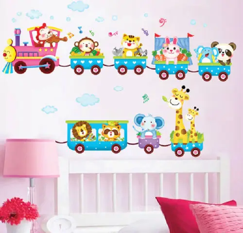 Colorful Cute Baby Kids Room Animals Wall Stickers Cartoon Train Decals Living Room Bedroom DIY Decoration
Colorful Cute Baby Kids Room Animals Wall Stickers Cartoon Train Decals Living Room Bedroom DIY Decoration
