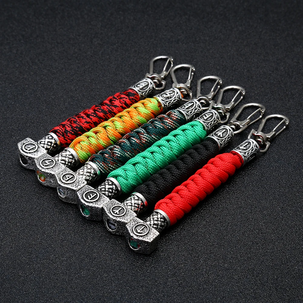 Handmade Paracord Braided Keychain Viking Runes Hammer Beads Drop Dangle Keyring Key Rings Key Fob Accessories Gifts
Handmade Paracord Braided Keychain Viking Runes Hammer Beads Drop Dangle Keyring Key Rings Key Fob Accessories Gifts