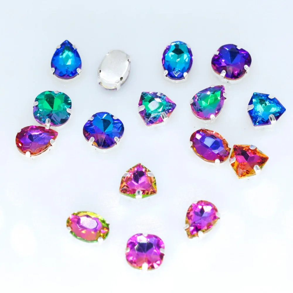 12p Multi-shape&color Flatback sewing glass crystal stone sew on rhinestone silver base Hole beads DIY Wedding dress shoes bag
12p Multi-shape&color Flatback sewing glass crystal stone sew on rhinestone silver base Hole beads DIY Wedding dress shoes bag