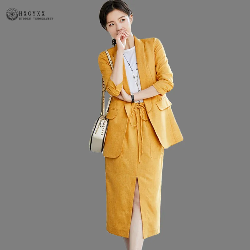 Fashion Summer Women Skirt Suits Notched Cotton Linen Blazer Feminino Loose Two Pieces OL Sets Office Clothes Work Outfit B136
Fashion Summer Women Skirt Suits Notched Cotton Linen Blazer Feminino Loose Two Pieces OL Sets Office Clothes Work Outfit B136