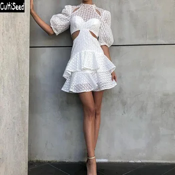 Cultiseed Women Sexy Summer Hollow Out Waist Party Dress Female Solid Color Puff Sleeve Cotton Mini Dress Ladies White Dresses
Cultiseed Women Sexy Summer Hollow Out Waist Party Dress Female Solid Color Puff Sleeve Cotton Mini Dress Ladies White Dresses