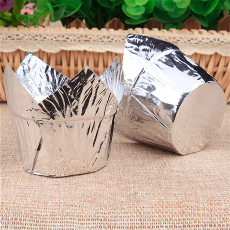 50Pcs Silver Tulip Muffin Cupcake Paper Cup Wedding Party Caissettes Cupcake Muffin Wrap Cases Oilproof Cupcake Liner Baking Cup
50Pcs Silver Tulip Muffin Cupcake Paper Cup Wedding Party Caissettes Cupcake Muffin Wrap Cases Oilproof Cupcake Liner Baking Cup