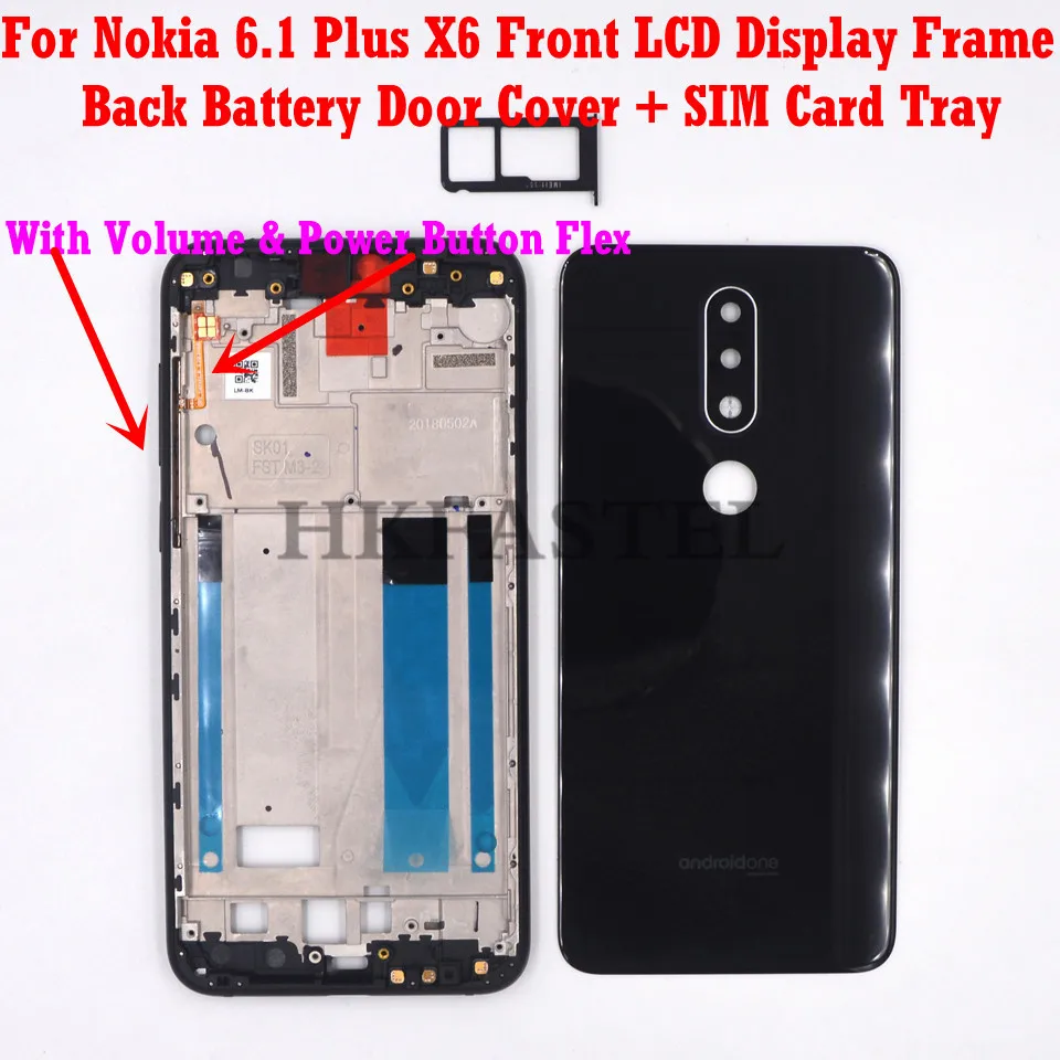 For Nokia 6.1 Plus X6 Original Housing Mobile Phone Front LCD Frame Back battery door cover SIM card tray volume power key flex
For Nokia 6.1 Plus X6 Original Housing Mobile Phone Front LCD Frame Back battery door cover SIM card tray volume power key flex
