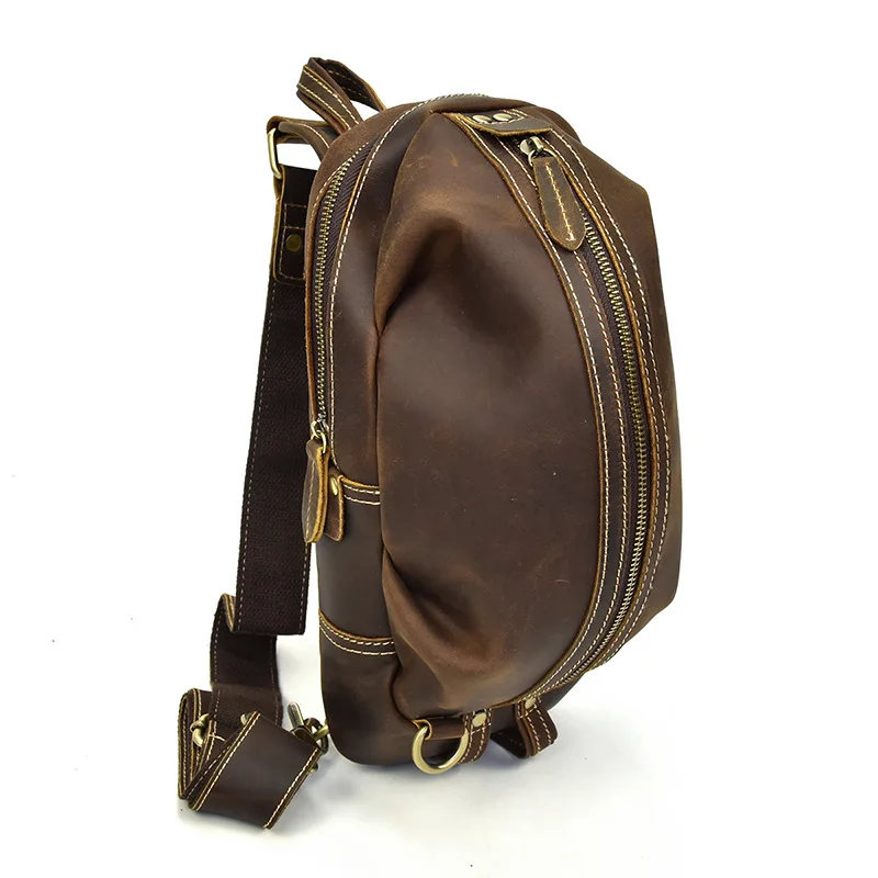 BOLEKE New Crazy Horse Leather Mens Sling Shoulder Bag Men Chest Pack Retro Sling Bags Zipper Shoulder Bag
BOLEKE New Crazy Horse Leather Mens Sling Shoulder Bag Men Chest Pack Retro Sling Bags Zipper Shoulder Bag