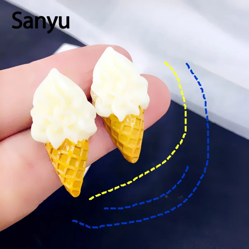 New Arrival Creative Cartoon Handmade Ice Cream Cone Funny Food Stud Earrings for Women Girls Fashion Lovely Dessert Brincos
New Arrival Creative Cartoon Handmade Ice Cream Cone Funny Food Stud Earrings for Women Girls Fashion Lovely Dessert Brincos