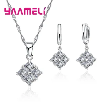 Women Elegant 925 Sterling Silver Jewelry Sets For Wedding With Austrian Crystal Pendants Necklaces Earrings Set Gift
Women Elegant 925 Sterling Silver Jewelry Sets For Wedding With Austrian Crystal Pendants Necklaces Earrings Set Gift