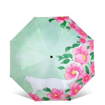 Cat Flower Painting Folding Umbrella For Men Green Sun Rain Gear Parasol Ultra-thin Light Mini Umbrella Rain Women Umbrella
Cat Flower Painting Folding Umbrella For Men Green Sun Rain Gear Parasol Ultra-thin Light Mini Umbrella Rain Women Umbrella