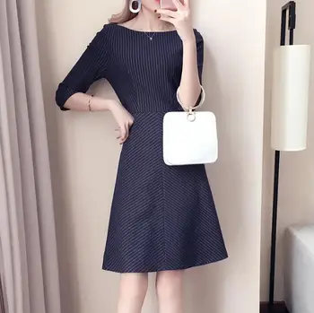 Striped Dress Summer Autumn Half Sleeve A-Line Dress O Neck Fashion Elegant Midi Dress Office Lady Work Wear Vestido Plus Size
Striped Dress Summer Autumn Half Sleeve A-Line Dress O Neck Fashion Elegant Midi Dress Office Lady Work Wear Vestido Plus Size